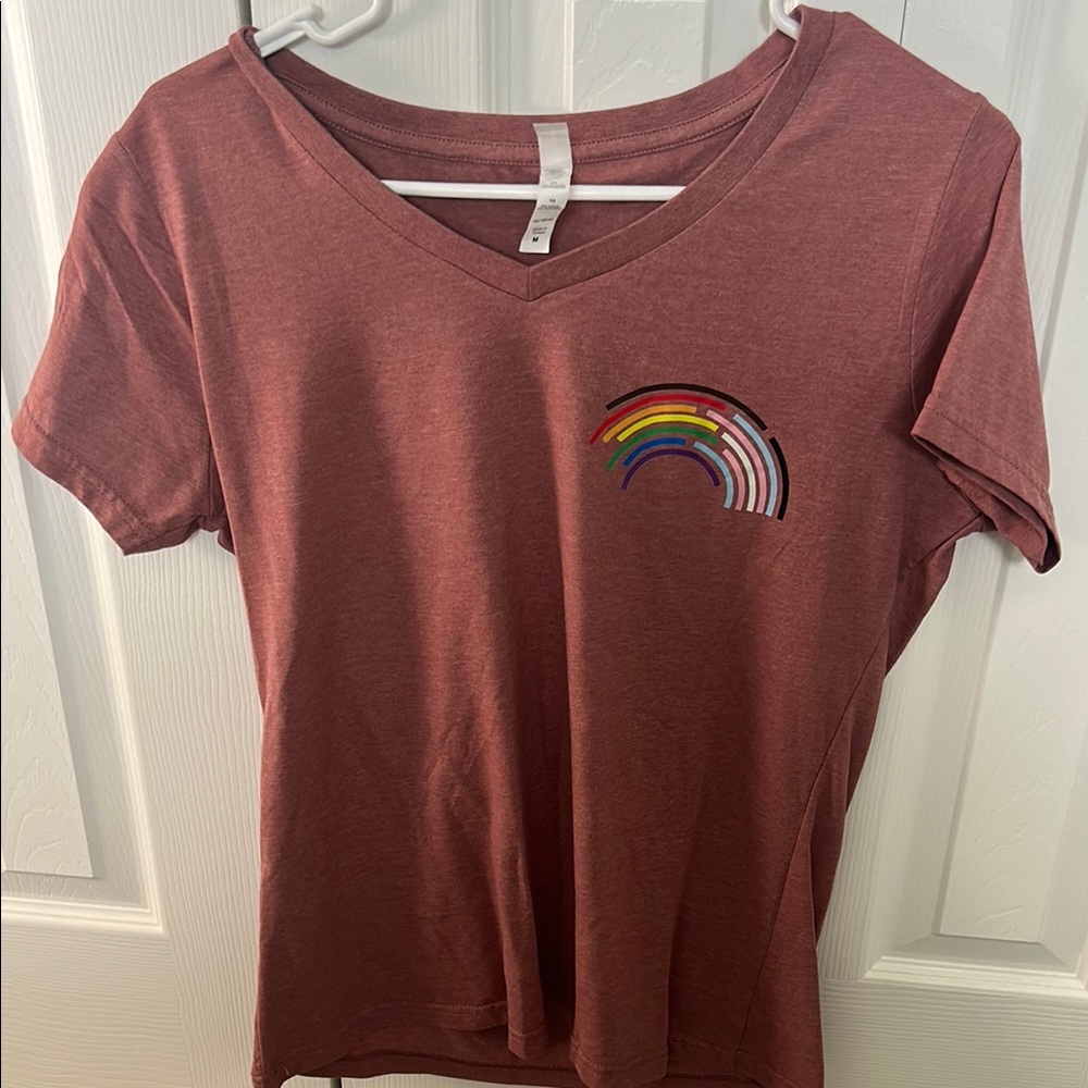 Pink Fitted Crew Neck Short Sleeve T-Shirt
